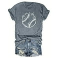 thumbnail image 2 of Giftesty Blouses for Women Dressy Casual Women's Baseball Sport Printed T-shirt with Round Neck and Short Sleeved Top, 2 of 5