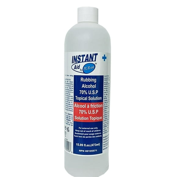 Instant Aid by Purest rubbing alcohol Isopropyl alcohol 70% (U.S.P)