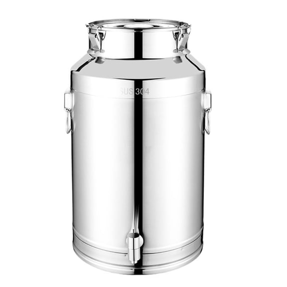 YIEMEEN 5L 304 Metal Milk Container With Tap For Oil Juice Storage Durable And Strong