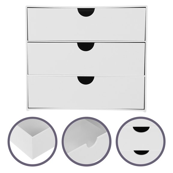 OUNONA  File Folder Organizer Drawer Storage Box Ruler Office Files Holder