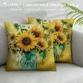 thumbnail image 3 of JEUXUS  Hello Sunshine Sunflower Eucalyptus Leaves Throw Pillow Cover,Spring Summer Yellow Cushion Case Decoration for Sofa Couch, 3 of 5