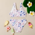 thumbnail image 2 of SYPNOS Girls Strawberry Two Pieces Floral Swimsuit 8-12Y Child Crop Tops Tankini Bikini Bathing Suits, 2 of 6