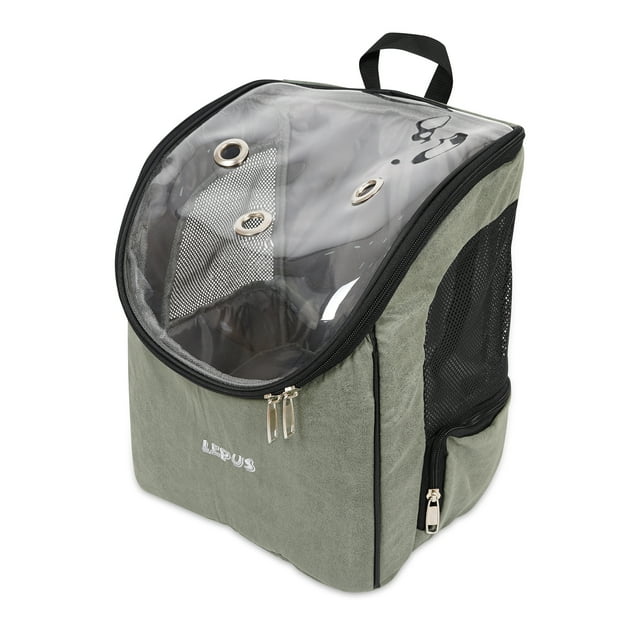 Sac à Dos pour Chien et Chat Approuvé par les Compagnies Aériennes pour Petits Chiens - Imperméable, Résistant aux Taches, Sac à Dos de Randonnée pour Chien avec Couverture en Maille, Ceinture - Cuir Vert