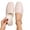 Beige, variant on Women Closed Toe Flat Mules Plus Size Fleece Lining Warm Cozy Outsole Indoor Outdoor Home Slippers,Beige