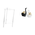 thumbnail image 1 of Mesita de noche,Mesa auxiliar de acrílico transparente,mesa auxiliar transparente de 2 niveles,Mesa pequeña de acrílico,mesita de noche pequeña,compacta,estatua de cisne,Estatuas y figuras, 1 of 8