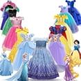 thumbnail image 2 of Frozen Girls Elsa Anna Princess Dress Kids Cinderella Rapunzel Belle Snow White Disguise Cosplay 2024 Halloween Carnival Costume, 2 of 5