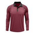 thumbnail image 7 of TOMVIGX Henley Shirts for Men Casual Button Down Long Sleeve Polo Shirt Fashion Outdoor Breathable Golf Shirts Lightweight Hiking Travel Moisture Wicking Crew Neck Tee Wine M, 7 of 7