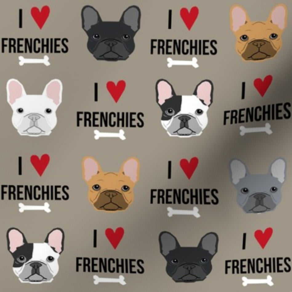 french bulldog fleece fabric