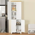 thumbnail image 6 of Function Home 72" Kitchen Pantry Cabinet, Freestanding Storage Cabinets, Tall Food Pantry with Doors and Adjustable Shelves, Utility Floor Cabinet for Kitchen Dining Room Living Room, White, 6 of 9