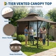 thumbnail image 4 of Heavy Duty Grill Gazebo with Double-Tiered Canopy, Side Shelves, LED Lights, Hooks & Bottle Opener for Patio, Backyard & Garden, 4 of 7