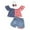 Blue, variant on Mercatoo Summer Baby Girls Independence Day Clothes Girls One Line Shoulder Color Matching Shirt + Denim Shorts 3Pcs Set