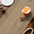 thumbnail image 4 of Brown Textured Table Runner 90 Inches Long, Farmhouse Country Woven Striped Cotton Linen Table Runners Dresser Scarves, Decorative Fabric Tabletop Scarf Furniture Cover for Home Dinner Party 13"x90", 4 of 9