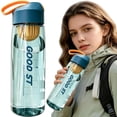 thumbnail image 4 of Torqee Clear Plastic Water Bottle,550ml Transparent Sports Bottle with Blue Flip Top Carry Lid,Reusable Leakproof Drink Bottle for Gym Travel Office Outdoor,6.4x20.5cm, 4 of 5