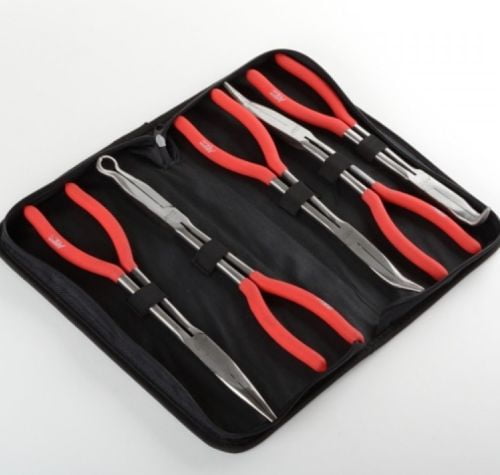 5pc 11" Long Needle Nose Pliers Set, Bent Nose Plug Cable Puller Reach Flat 90 45 by OUTAD