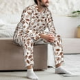thumbnail image 7 of Susaid Rugby Style Print Men's Long Sleeve Pajama Set, Two-Piece Button-Down Loungewear PJs Set, Comfortable Sleepwear for Relaxation-Large, 7 of 7