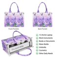 thumbnail image 2 of Large Capacity Tote Bag,urple Butterfly Flower Pattern Handbag Fashion Luxury Tote Bag,15.7"x13"x 5.1" Inches,Laptop Compatible, 2 of 6