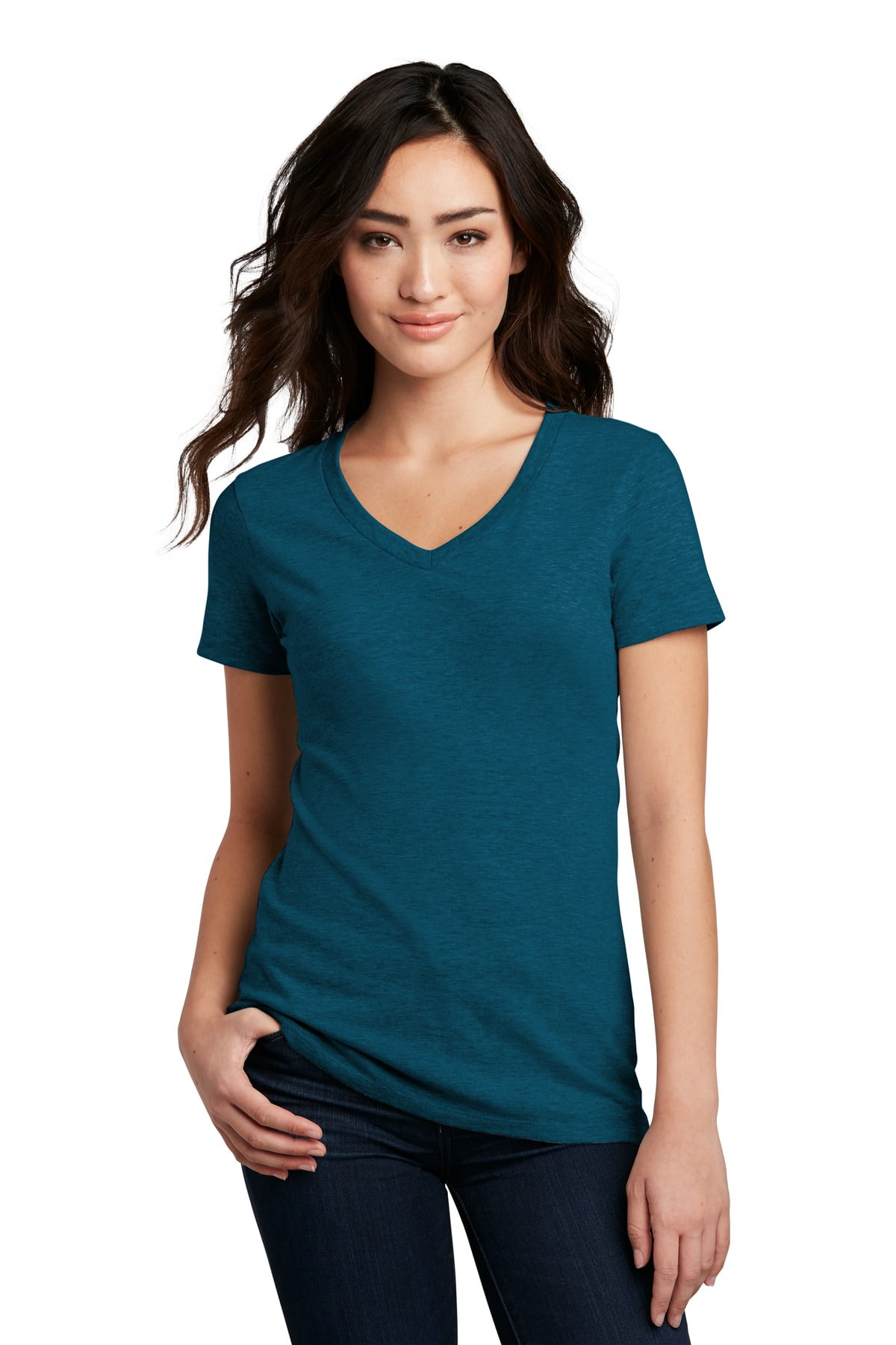 DM1190L District Made® Ladies Perfect Blend® V-Neck Tee 