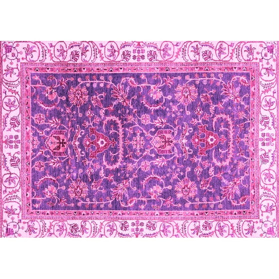 Ahgly Company Indoor Rectangle Oriental Pink Traditional Area Rugs, 2' x 3'