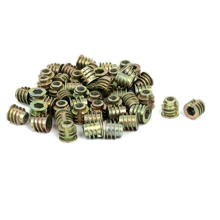 Nut Insert - Uxcell M4x8mm Metal Interface Hex Socket Threaded Insert Nuts for Wood Furniture (50-pack)