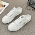 thumbnail image 2 of Mfakffe Womens Slip on Sneakers Summer Non Slip Sneakers Exercise Flat Shoes Casual Backless Canvas Shoes(White), 2 of 4