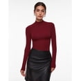 thumbnail image 4 of Camiseta INLYRIC Inbarely Soft, cuello alto, manga larga, color rojo, 4 of 5