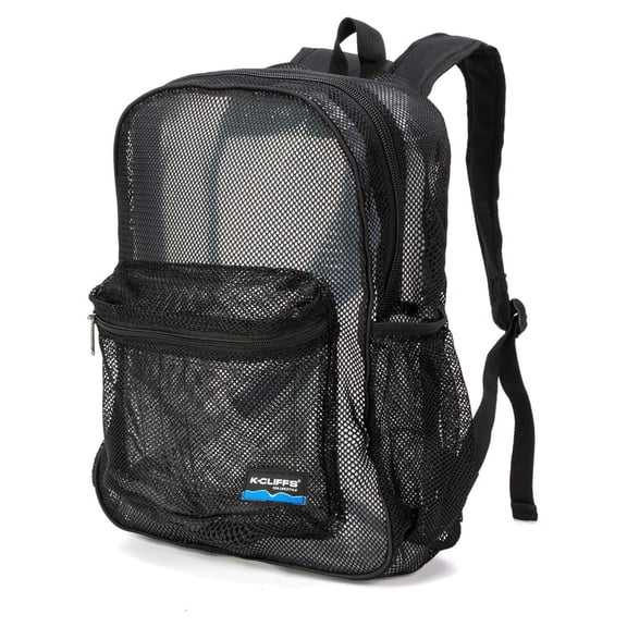 Heavy Duty Classic Student Mesh Backpack | Padded Straps | Black