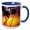 Blue/White, variant on 3drose, Polynesian Dance at Sunset, Hawaii - Us12 Dpb1122 - Douglas Peebles, 11oz Two-tone Black Mug