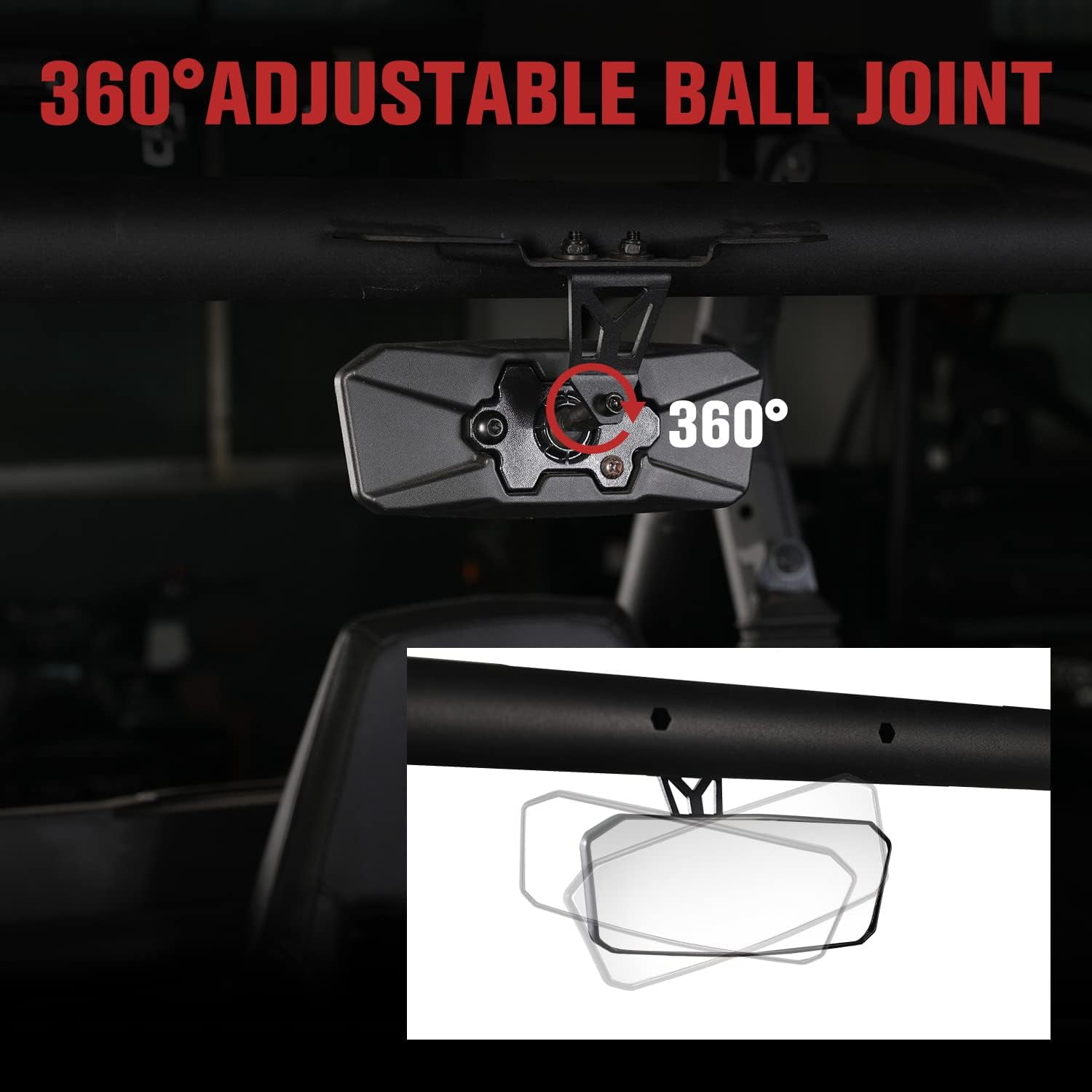 A & UTV PRO Rear View Mirror & Side Mirrors for 2018-2023 Can-Am Maverick Trail Sport