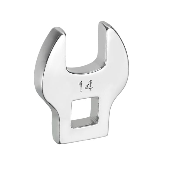 Uxcell Drive Crowfoot Wrench 3/8 Inch 14mm Metric Flare Nut Wrench CR-V Steel Electroplating Open End Crowfoot Wrench for Automotive Repair Mechanics, Bright Silver