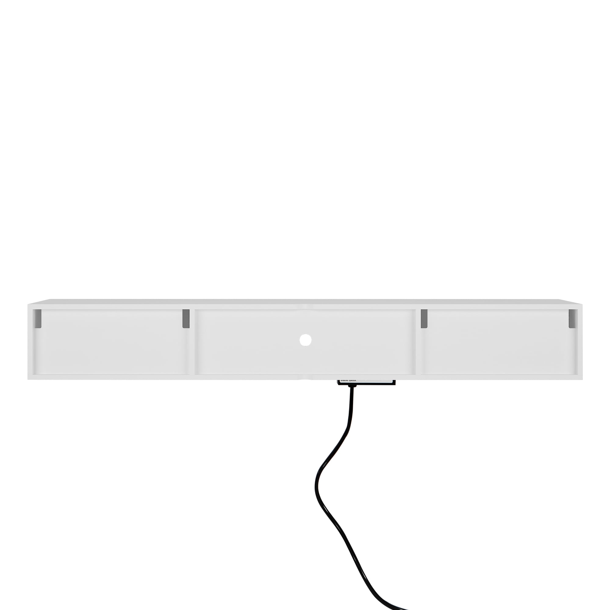 Aukfa Wall Mounted Floating TV Stand for TVs up to 65" with 16 Color LEDs and Power Outlet, White