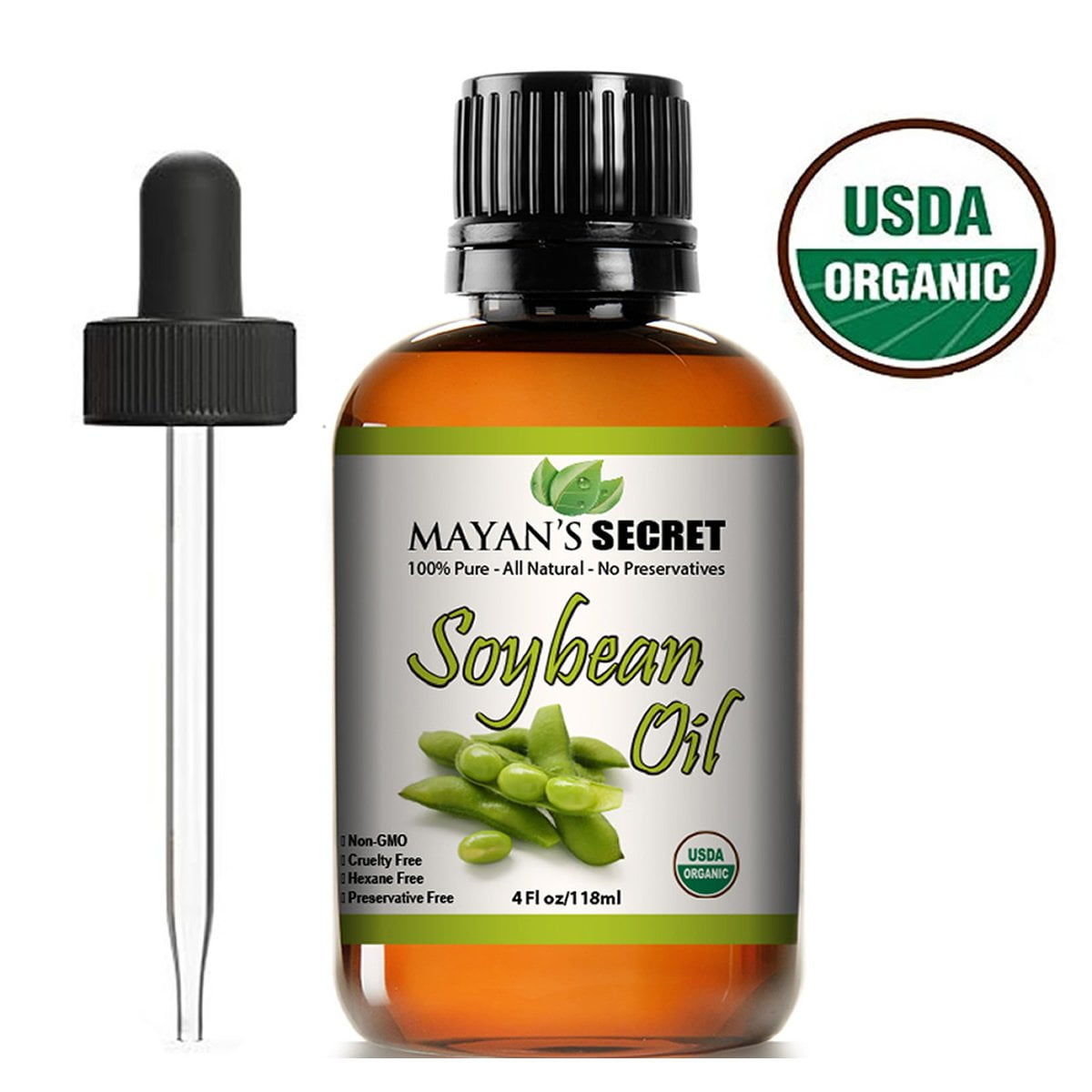 Soybean oil Orgainc Cold Pressed 100 Pure for Skin, Hair and Body 4fl