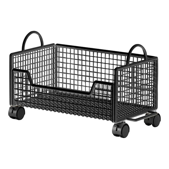 yuksok Rolling Book Cart Utility Cart for Bag Craft Daily Items Pantry Drinks Snack Black
