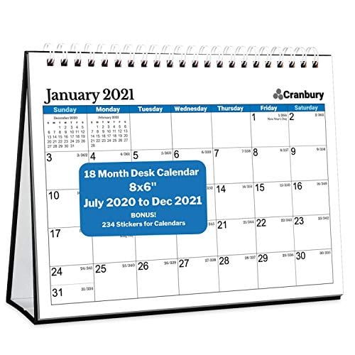 Cranbury Small Desk Calendar 2020 2021 Blue 8x6 Cute Desktop Standing Flip Monthly On Easel Use To December As Academic And Full Year Cranbury Small Desk Calendar 2020 2021