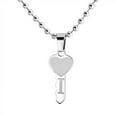 thumbnail image 2 of Bling Jewelry Womens I Love You Words Puzzle Heart Key Pendant Couples Necklace Stainless Steel, 2 of 5