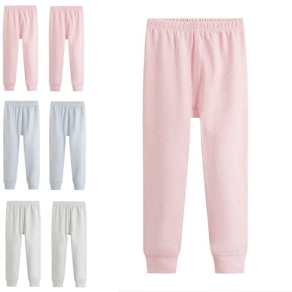 Crunowin Boys And Girls Thermal Leggings, Cotton Fleece Lined Elastic Waist Kids Winter Sleepwear Pants Pink 14 T
