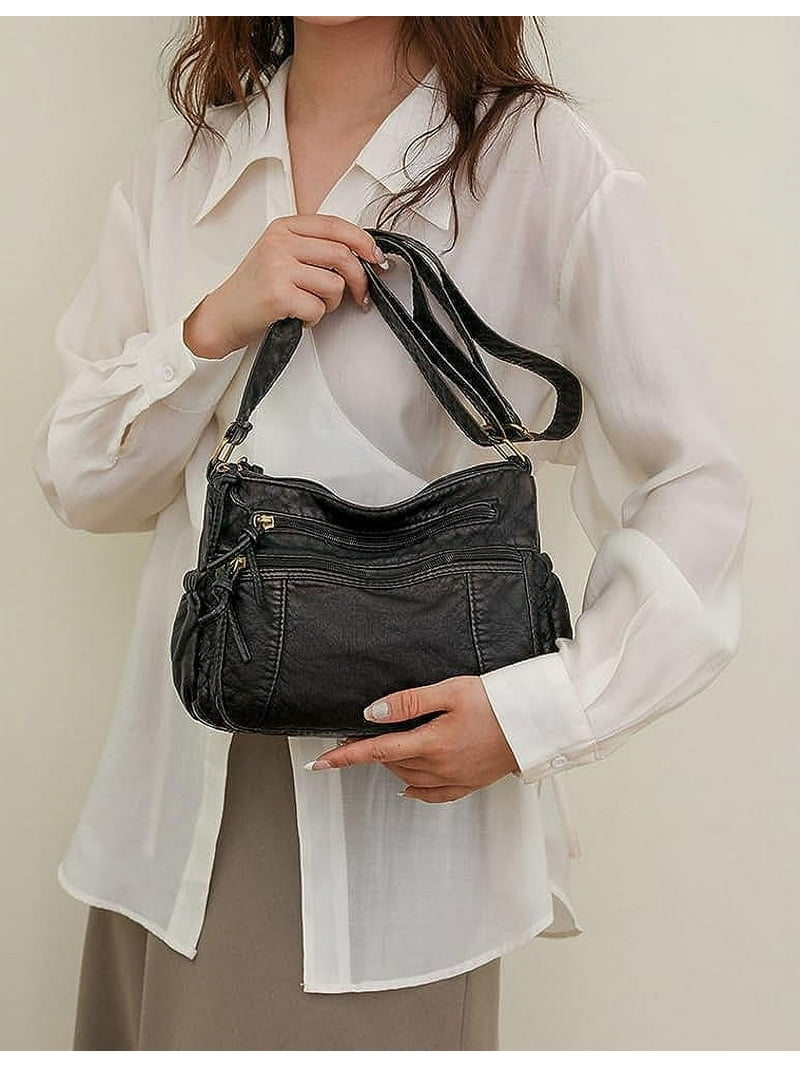 Euphrates Leather Hobo Bag, Women's Retro Denim Crossbody Euphrates Leather Hobo Bag, Women's Retro Denim Crossbody