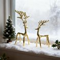 thumbnail image 2 of Christmas Decorations - Black Reindeer Statues - Modern Xmas Figurines - Table Centerpieces - Elegant Indoor Holiday Decor - Ideas for Mantel Living Room Bedroom Office (Gold A+B), 2 of 13