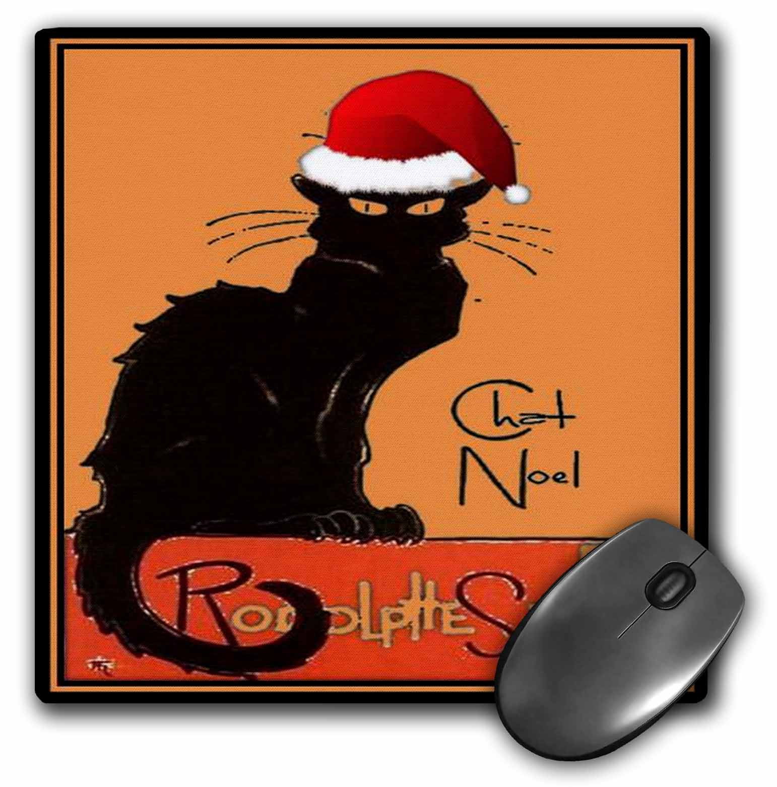 3drose Le Chat Noel Advertising Art Nouveau Black Cat Cat Cats Chat Noir Le Chat Mouse Pad 8 By 8 Inches Walmart Com Walmart Com
