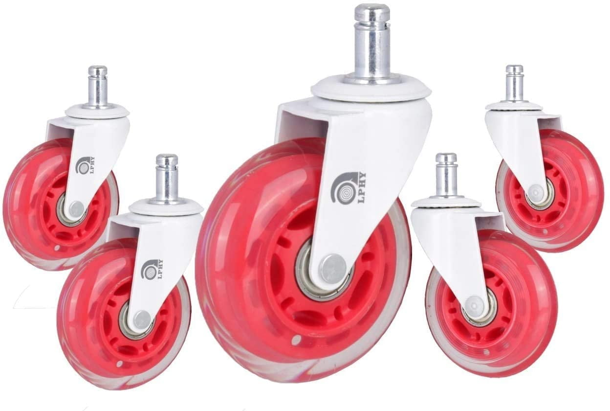 LPHY Office Chair Caster Wheels (Set of 5) 3'' Smooth Rolling Heavy