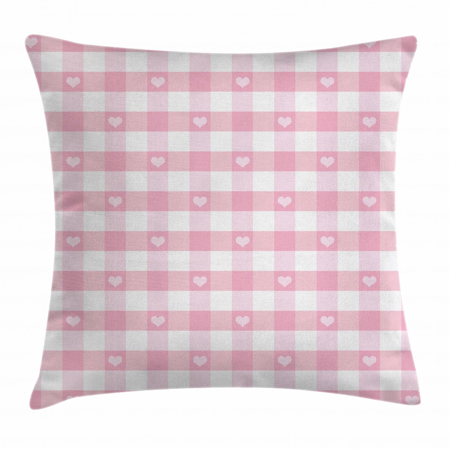 Checkered Throw Pillow Cushion Cover, Lovely Romantic Pattern with Cute