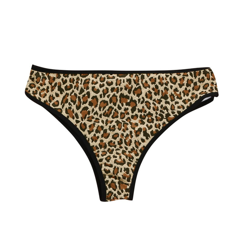 QIPOPIQ Underwear for Women Plus Size Leopard Print Translucent Sheer Lace  Tank Lace Sexy Underpant Panties