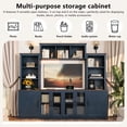 thumbnail image 5 of Wall Unit Entertainment Center with Charging Station and USB Charging for TVs,TV Stand with Large Storage Cabinet,Modern TV Stand Media Console with Cabinets,Blue, 5 of 22