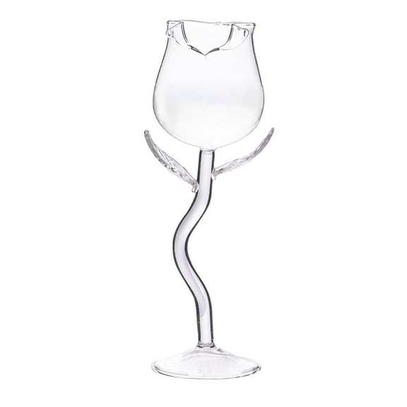 Creative Rose Flower Shape Glass Glassware Drinking Glasses Glass Goblet Cup for Wedding Housewarming Gifts Festival Birthday