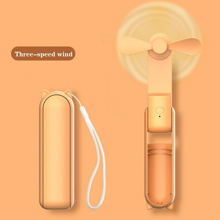 

Mini Portable Fan Powerful Handheld fan 3 Speed Personal Small Desk Fan with Base Lightweight Makeup USB Rechargeable Fan