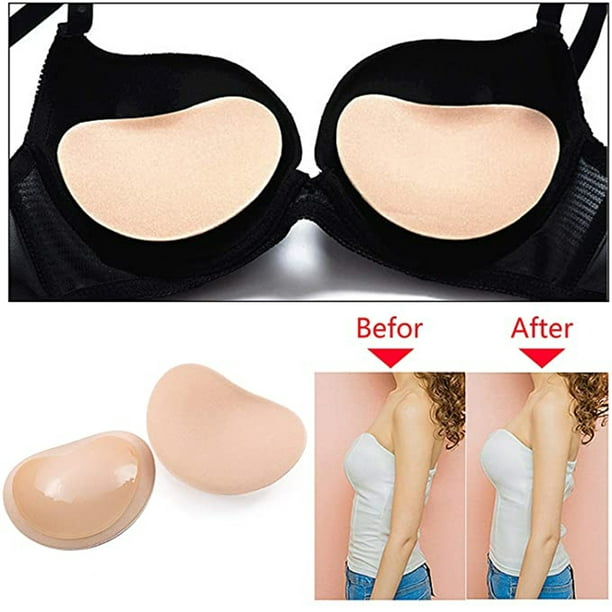 Silicone Form Breast Enhancer Booster w/ Brown Nipple Bra Inserts