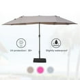 thumbnail image 3 of Cloud Mountain 15ft Rectangular Patio Double Sided Large Umbrella in Taupe, 3 of 8