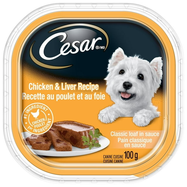 Cesar Classic Loaf in Sauce Chicken & Liver Recipe Soft Wet Dog Food