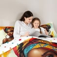 thumbnail image 4 of Castle Fairy Elegant Woman Wearing Headwrap King Size Comforter Sets 3pcs,Watercolor Artwork Comforters King Size,White Cyan Pink,1 Comforter and 2 Pillowcases, 4 of 6