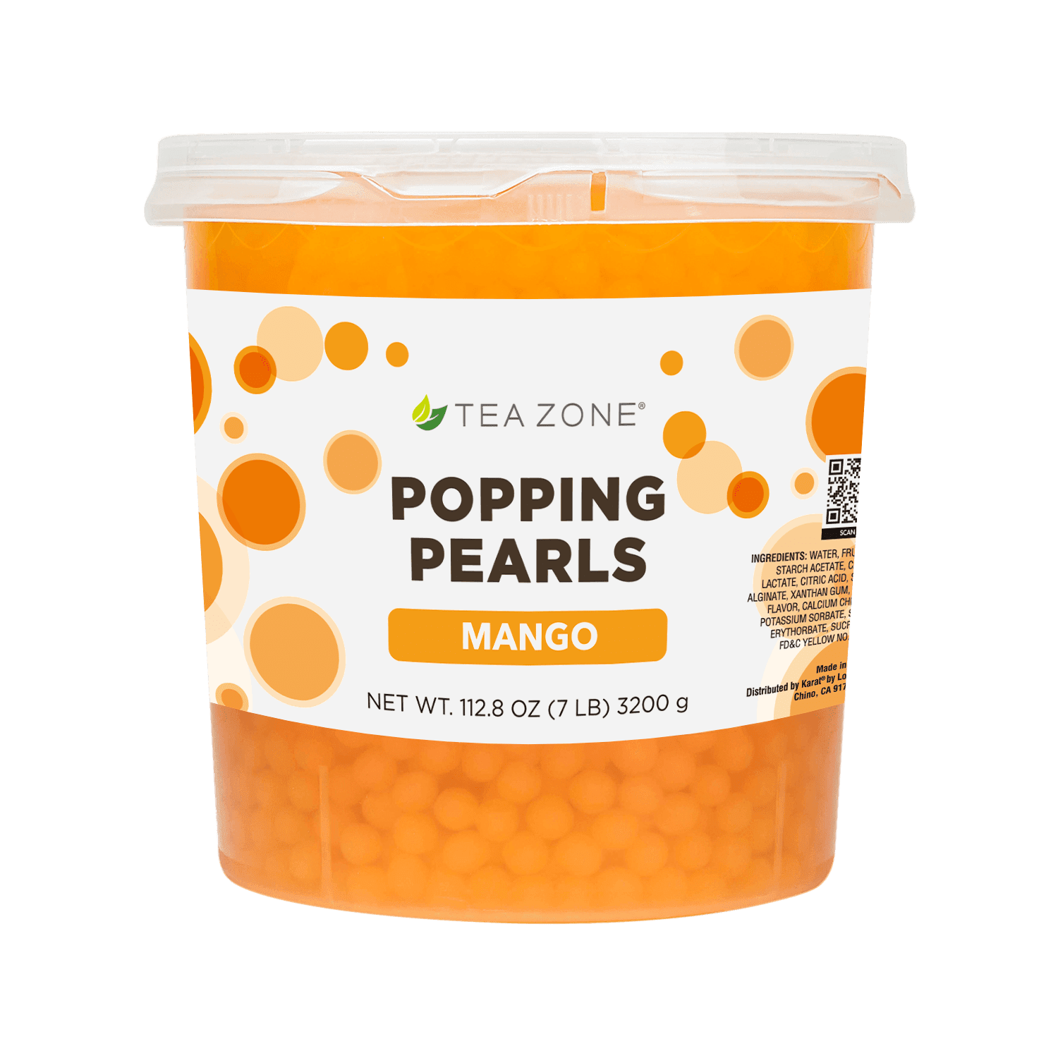 Tea Zone Mango Popping Pearls for Bursting Drinks, Sweet