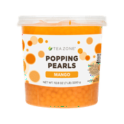 Tea Zone Mango POPPING PEARLS™, for Beverage, Sweet snacks, Boba Milk Tea, Ready to Serve (7 lbs)